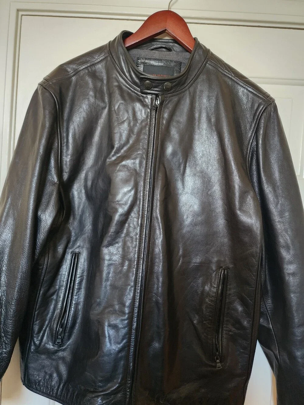Banana Republic Black Leather Bomber Jacket